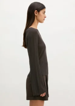 Feinstrickpullover slim aus edlem Viskose-Leinen-Mix
