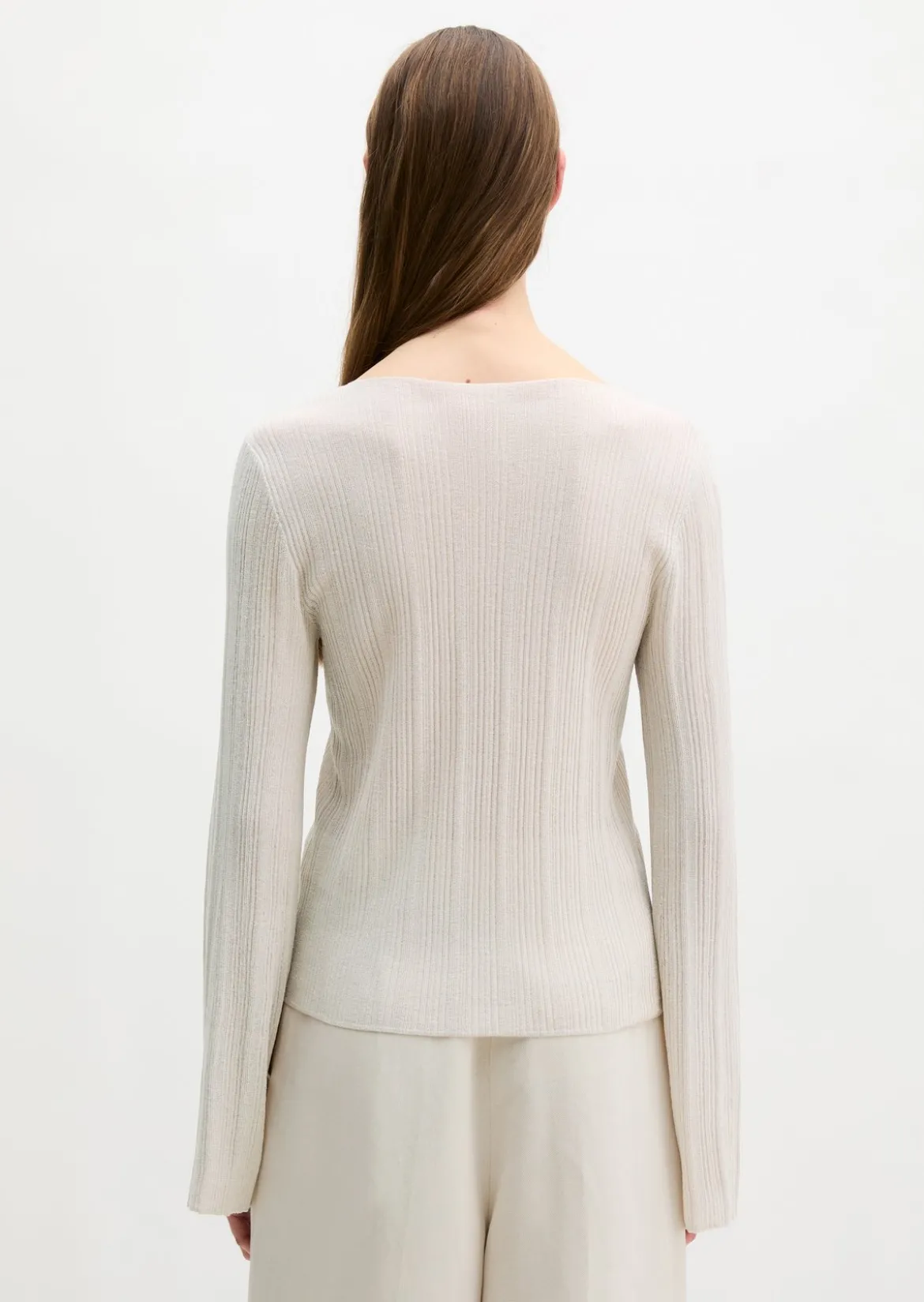 Feinstrickpullover slim aus edlem Viskose-Leinen-Mix