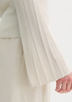Feinstrickpullover slim aus edlem Viskose-Leinen-Mix
