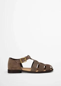 Fisherman-Sandalen Model Fiona aus softem Veloursleder