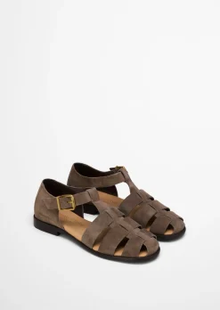 Fisherman-Sandalen Model Fiona aus softem Veloursleder