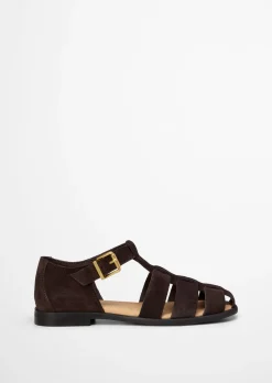 Fisherman-Sandalen Model Fiona aus softem Veloursleder