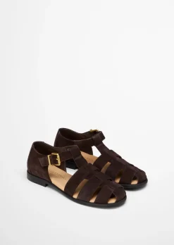 Fisherman-Sandalen Model Fiona aus softem Veloursleder