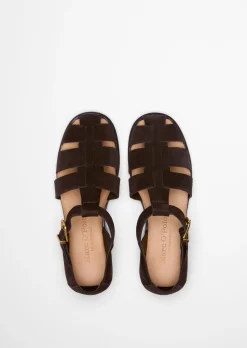 Fisherman-Sandalen Model Fiona aus softem Veloursleder