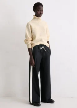 Flanell-Joggpants relaxed aus weichem Polyester-Viskose-Twill