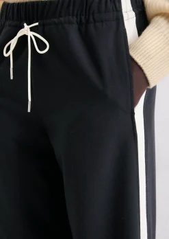 Flanell-Joggpants relaxed aus weichem Polyester-Viskose-Twill