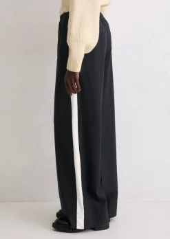 Flanell-Joggpants relaxed aus weichem Polyester-Viskose-Twill