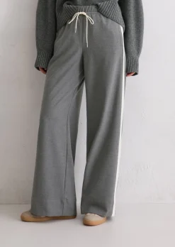 Flanell-Joggpants relaxed aus weichem Polyester-Viskose-Twill