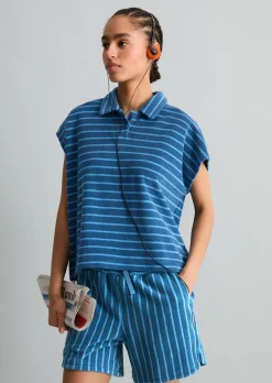 Frottee-Poloshirt relaxed aus Organic Cotton