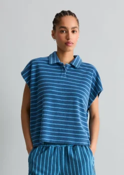 Frottee-Poloshirt relaxed aus Organic Cotton