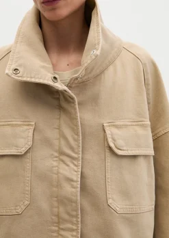 Funnel-Neck-Jacke loose aus Garment dyed Baumwolle