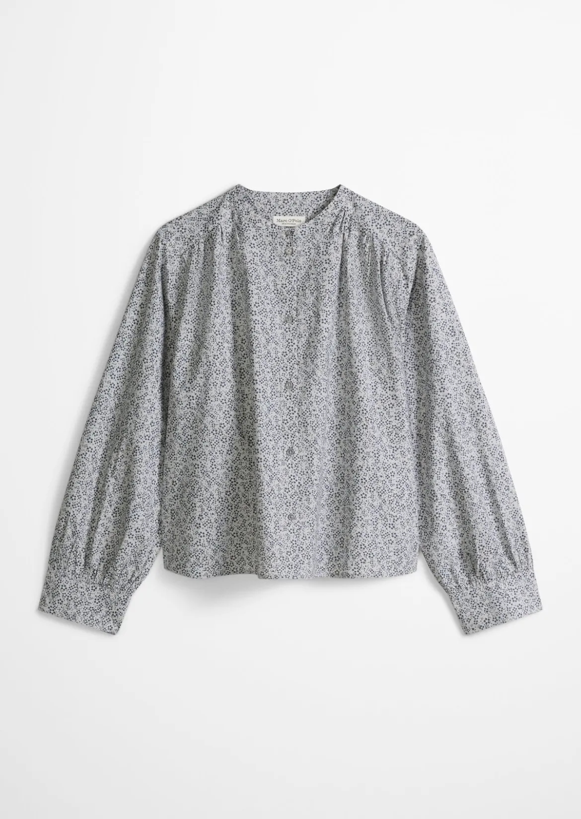 Geraffte Bluse loose aus leichter Papertouch-Popeline
