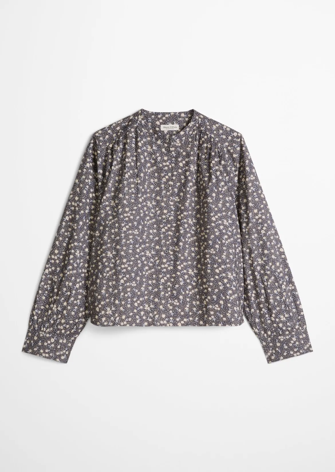 Geraffte Bluse loose aus leichter Papertouch-Popeline