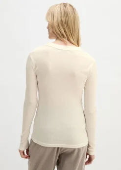 Geripptes Longsleeve slim mit TENCEL™ Modal