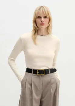 Geripptes Longsleeve slim mit TENCEL™ Modal