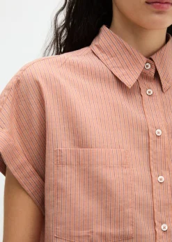 Gestreifte Bluse relaxed aus Baumwoll-Voile