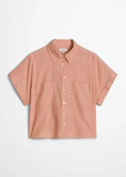 Gestreifte Bluse relaxed aus Baumwoll-Voile