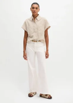 Gestreifte Bluse relaxed aus Baumwoll-Voile