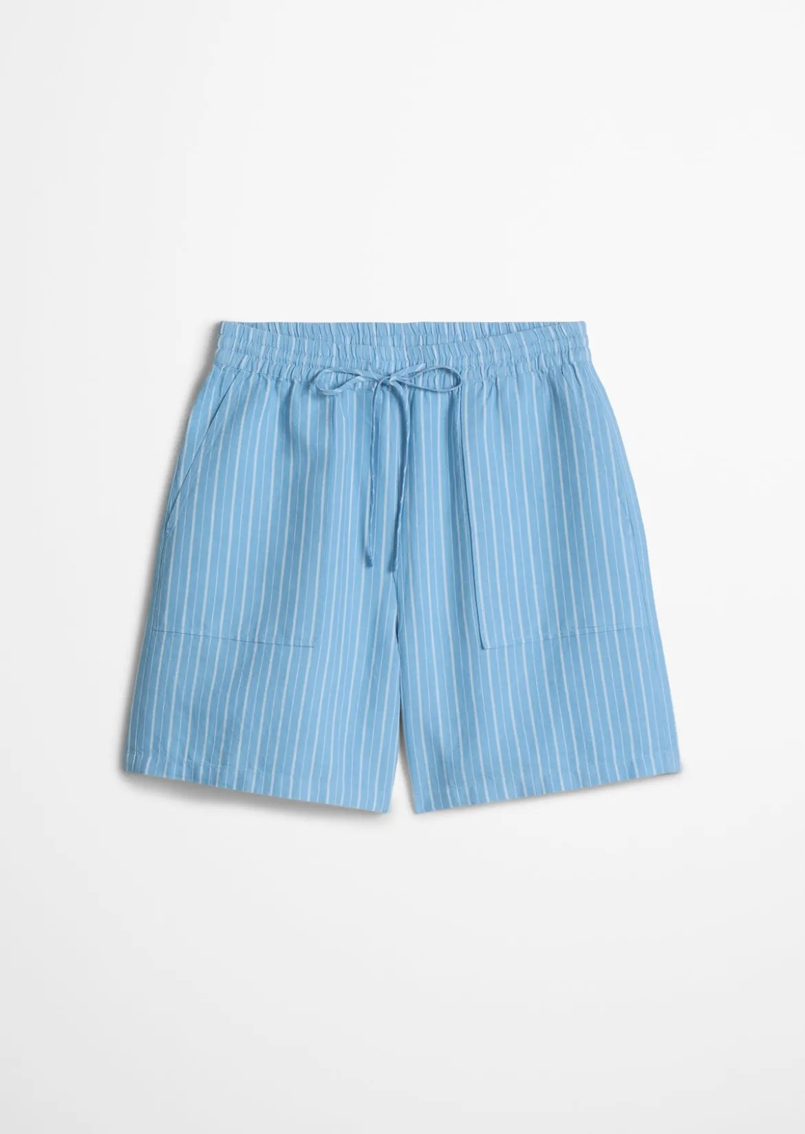 Gestreifte Shorts regular aus Leinen-Baumwolle-Mix