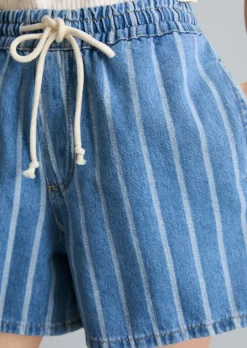 Gestreifte Shorts relaxed aus reiner Bio-Baumwolle