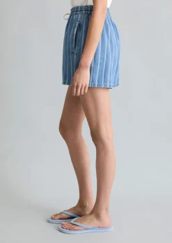 Gestreifte Shorts relaxed aus reiner Bio-Baumwolle