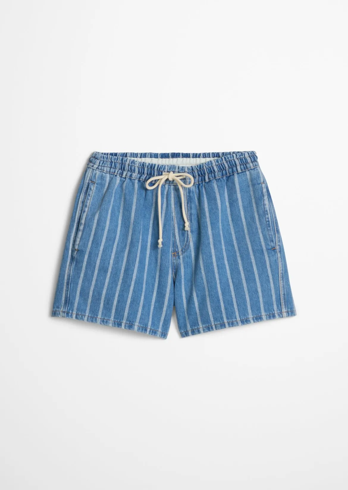 Gestreifte Shorts relaxed aus reiner Bio-Baumwolle