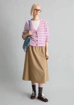 Gestreifter Cardigan regular aus Organic-Cotton-Modal-Mix