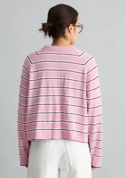 Gestreifter Cardigan regular aus Organic-Cotton-Modal-Mix