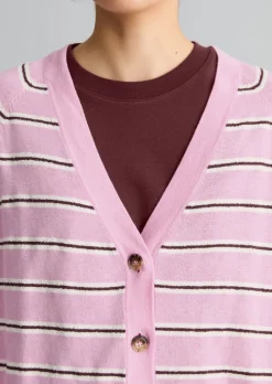 Gestreifter Cardigan regular aus Organic-Cotton-Modal-Mix