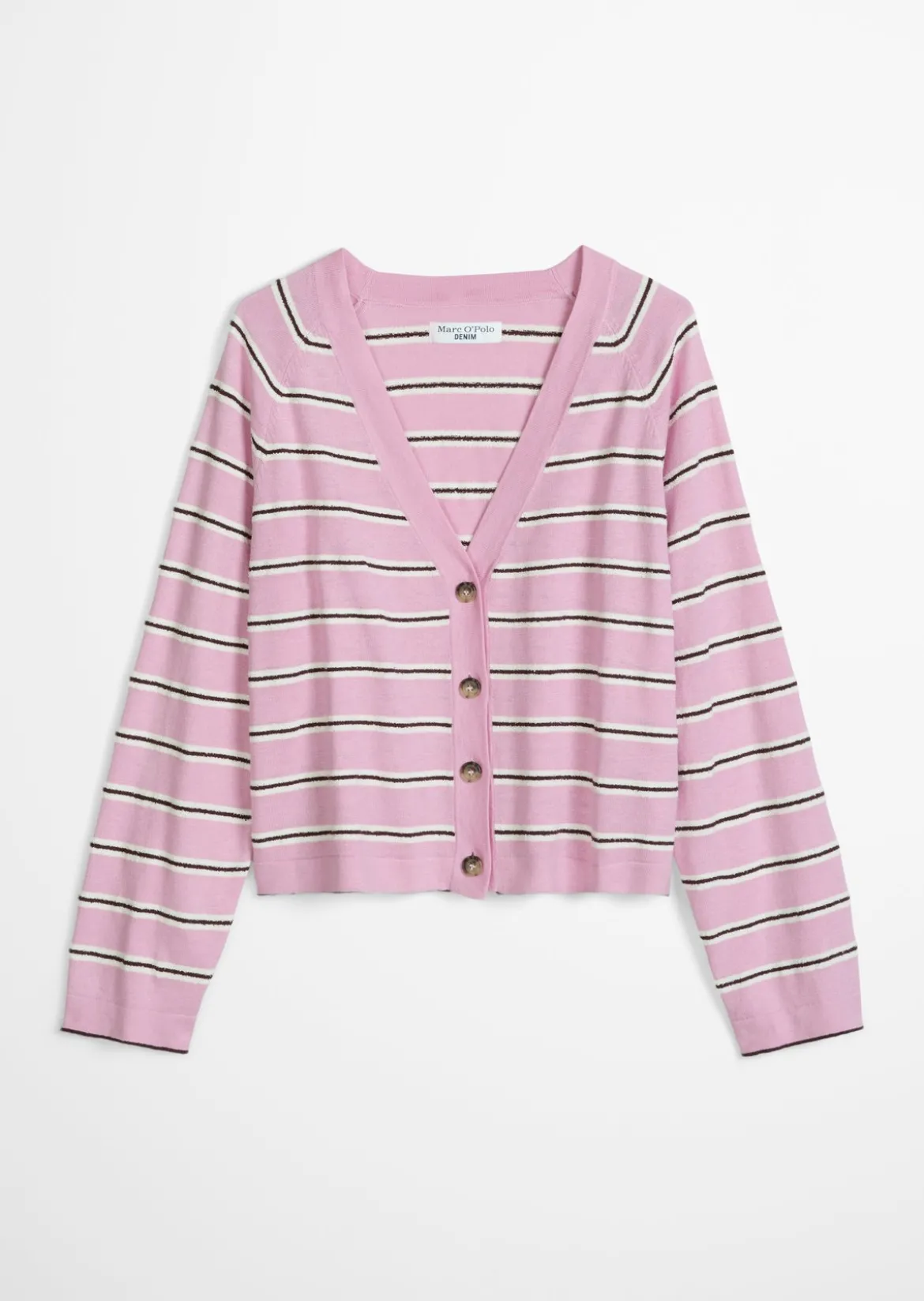 Gestreifter Cardigan regular aus Organic-Cotton-Modal-Mix