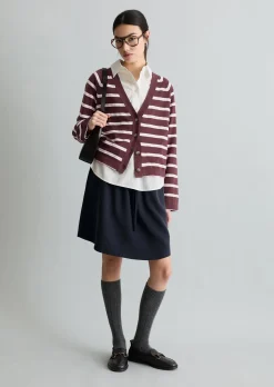Gestreifter Cardigan regular aus Organic-Cotton-Modal-Mix