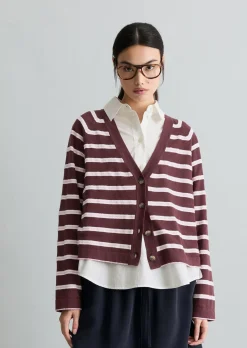 Gestreifter Cardigan regular aus Organic-Cotton-Modal-Mix