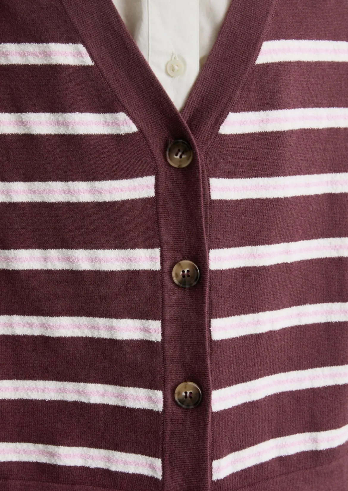 Gestreifter Cardigan regular aus Organic-Cotton-Modal-Mix