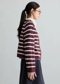 Gestreifter Cardigan regular aus Organic-Cotton-Modal-Mix