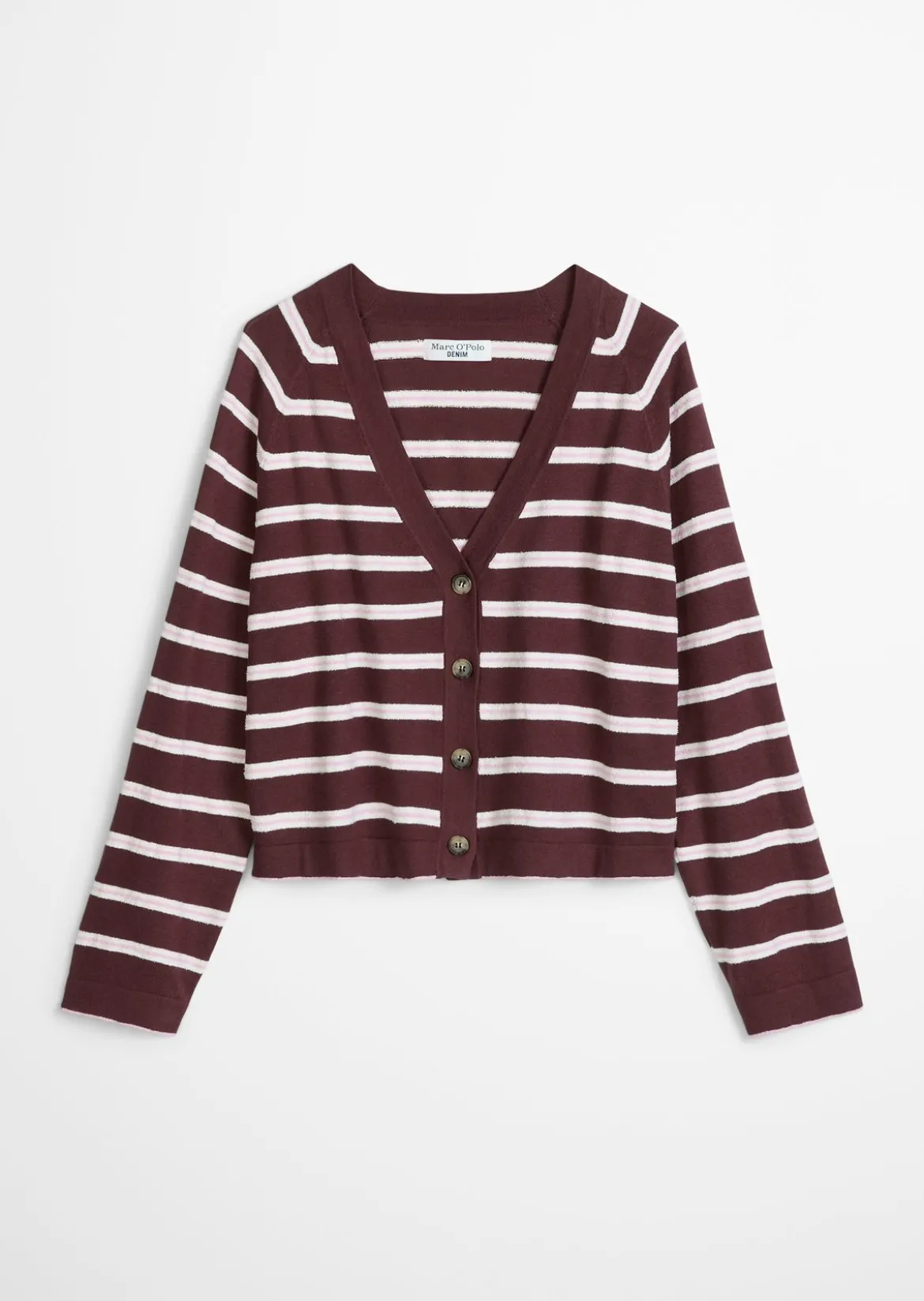 Gestreifter Cardigan regular aus Organic-Cotton-Modal-Mix