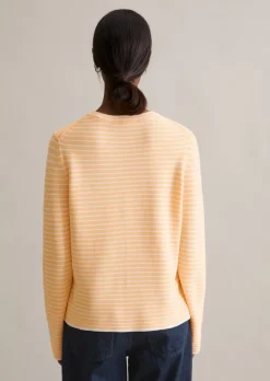 Gestreifter Pullover regular aus Compact Cotton