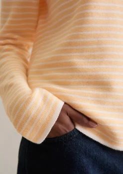 Gestreifter Pullover regular aus Compact Cotton