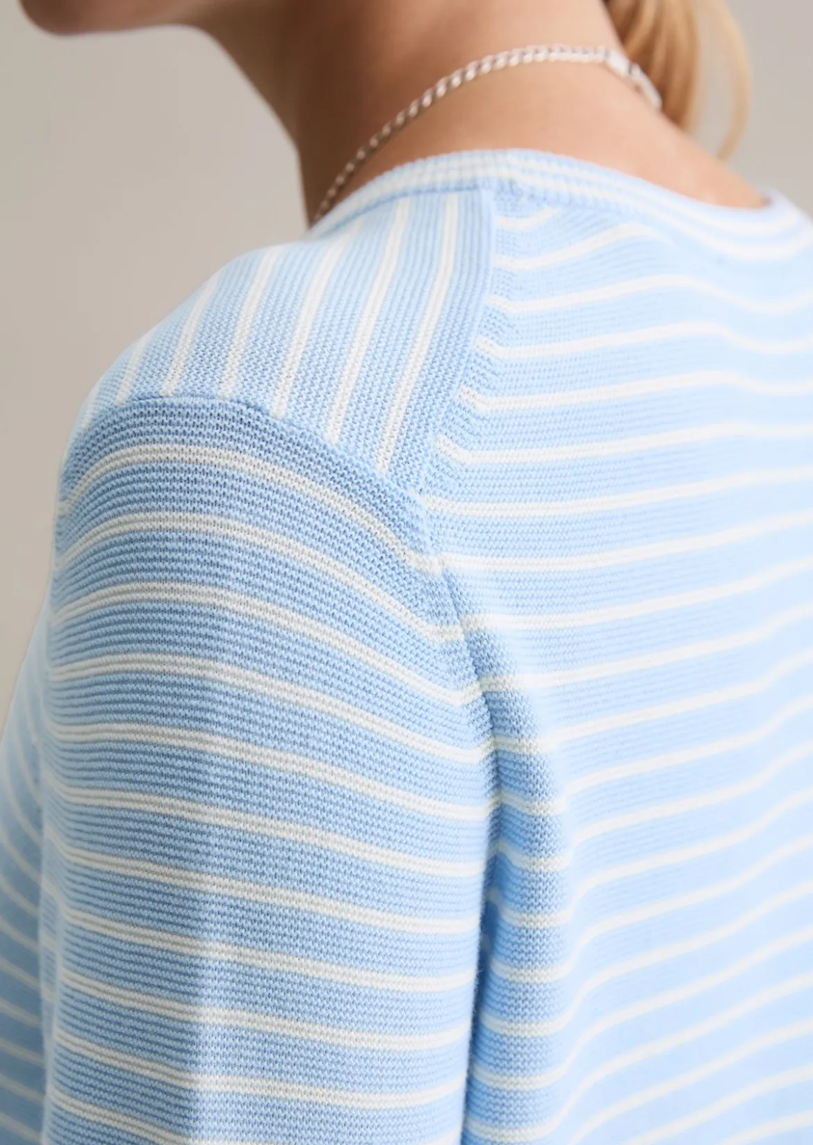 Gestreifter Pullover regular aus Compact Cotton