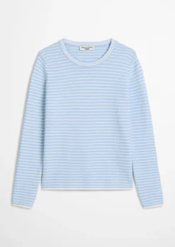 Gestreifter Pullover regular aus Compact Cotton