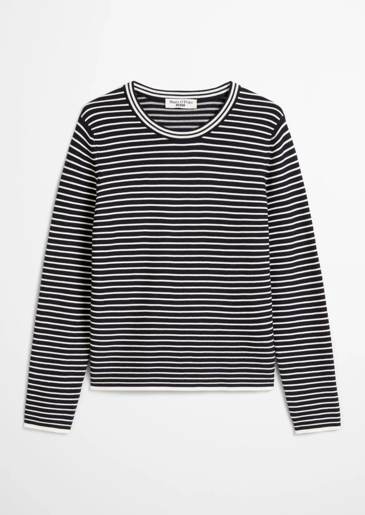 Gestreifter Pullover regular aus Compact Cotton