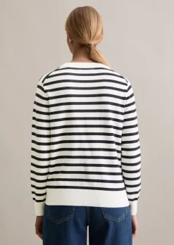 Gestreifter Pullover regular aus Soft Cotton Stretch