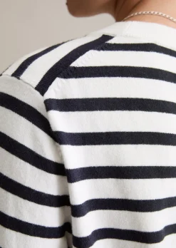 Gestreifter Pullover regular aus Soft Cotton Stretch