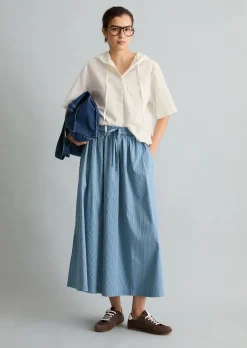 Gestreifter Rock regular aus Organic Cotton Lyocell-Mix