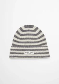 Gestreiftes Beanie aus flauschigem Wolle-Mix