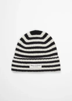 Gestreiftes Beanie aus flauschigem Wolle-Mix