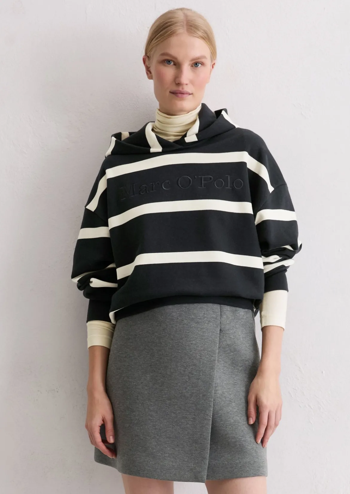 Gestreiftes Hoodie relaxed aus Organic Cotton