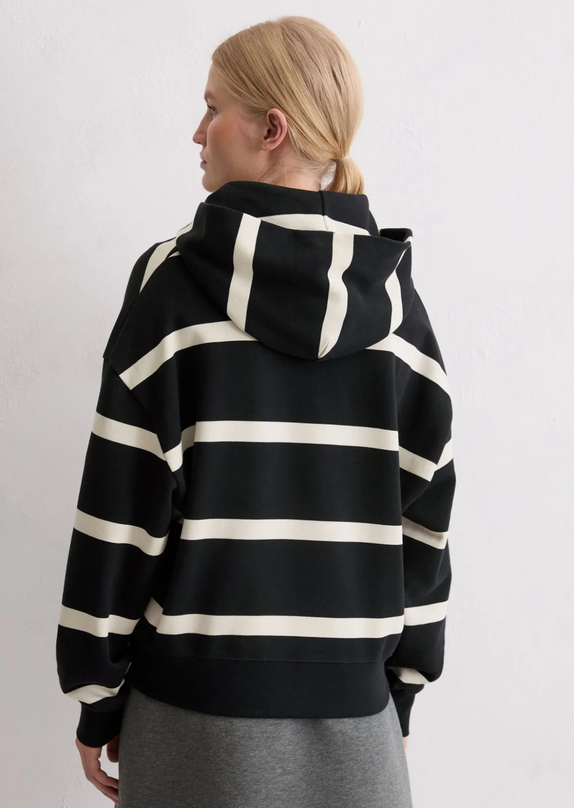 Gestreiftes Hoodie relaxed aus Organic Cotton