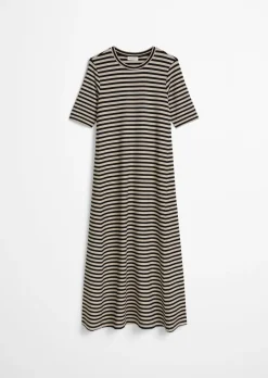 Gestreiftes Jerseykleid A-Shape aus TENCEL™ Modal