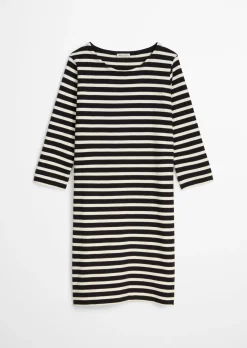 Gestreiftes Jerseykleid loose aus weichem Jersey