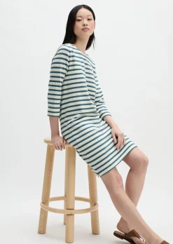 Gestreiftes Jerseykleid loose aus weichem Jersey